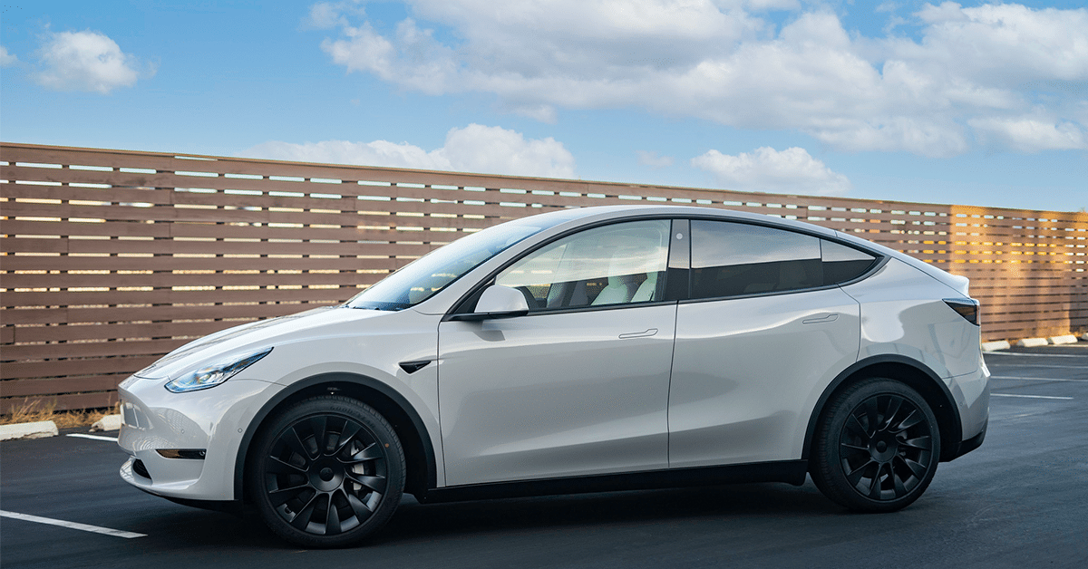 Chalk White Tesla Model Y