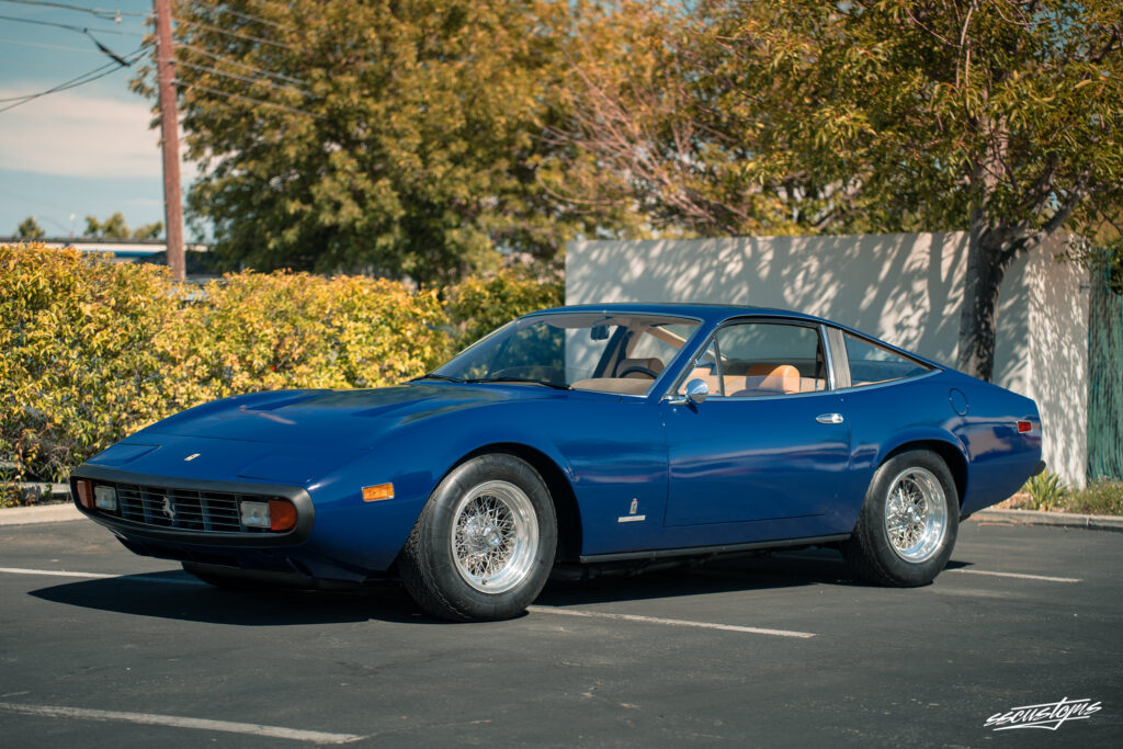 An extremely rare 1965 Ferrari 365 GTC4 wrapped in Avery Gloss Indigo Blue by SS Customs in Menlo Park - The Bay Area’s Oldest and Most-Trusted 5-Star Vehicle Wrap, PPF & Tint Shop